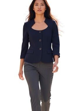 Cynthia Steffe Navy Fitted Jacket NWOT Size 10